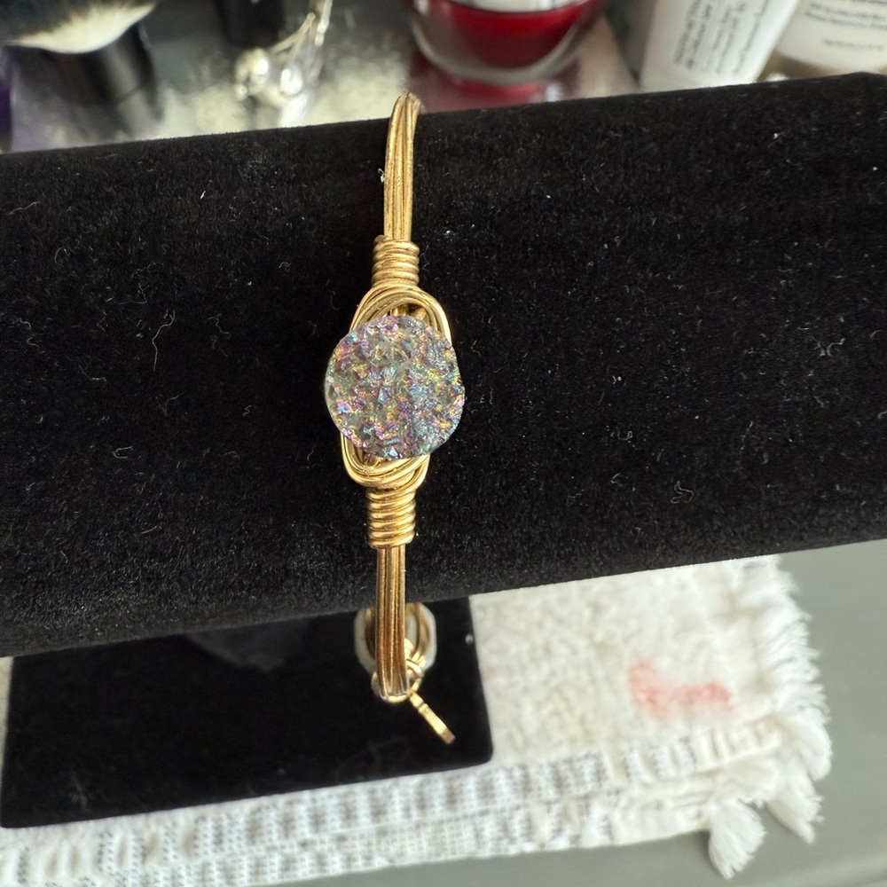 Gold and Multicolor Wire Wrapped Bracelet